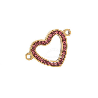 5 komada zlatnih karika u obliku srca od nehrđajućeg čelika, spojnica za privjesak za izradu narukvica, karika s kristalnim privjeskom, dodaci za nakit
