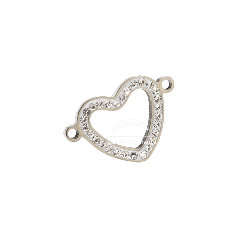 5 komada zlatnih karika u obliku srca od nehrđajućeg čelika, spojnica za privjesak za izradu narukvica, karika s kristalnim privjeskom, dodaci za nakit