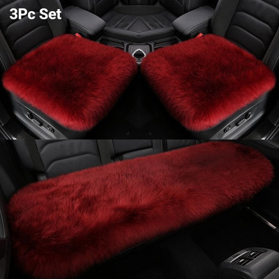 Κάλυμμα καθίσματος αυτοκινήτου από ψεύτικη γούνα Προστατευτικό μαξιλάρι αυτοκινήτου Forros Para Asientos Autos Λούτρινο Χειμερινό Ζεστό Χαλάκι Καθισμάτων για Audi Peugeot