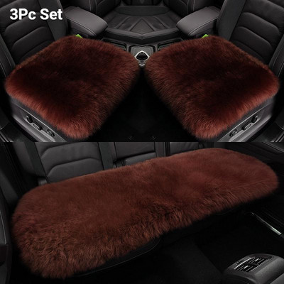 Κάλυμμα καθίσματος αυτοκινήτου από ψεύτικη γούνα Προστατευτικό μαξιλάρι αυτοκινήτου Forros Para Asientos Autos Λούτρινο Χειμερινό Ζεστό Χαλάκι Καθισμάτων για Audi Peugeot