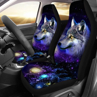 Universal κάλυμμα καθίσματος αυτοκινήτου παχυντικό πολυεστερικό μοτίβο εκτύπωσης 3D Wolf All Inclusive Προστασία μπροστινού καθίσματος Auto εσωτερικό