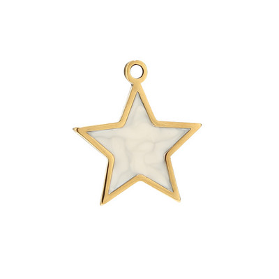 5 komada zlatni emajl od nehrđajućeg čelika bijelo plava ružičasta zvijezda šarm privjesci za djevojčice žene ogrlice pravljenje DIY nalaza