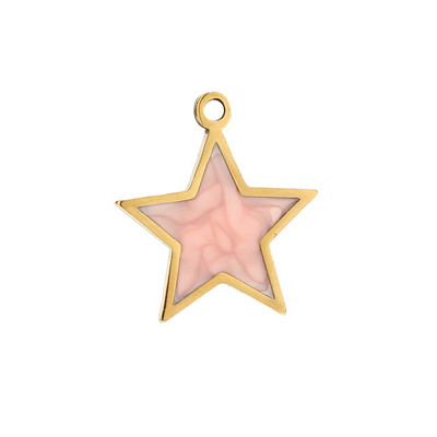 5 komada zlatni emajl od nehrđajućeg čelika bijelo plava ružičasta zvijezda šarm privjesci za djevojčice žene ogrlice pravljenje DIY nalaza