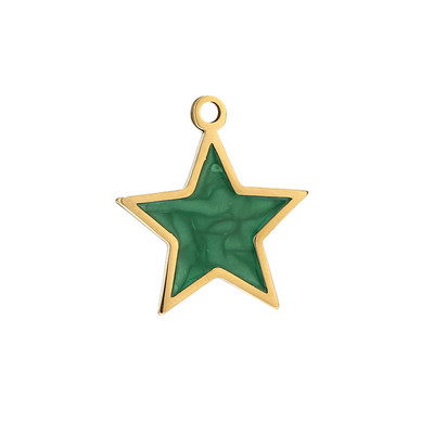 5 komada zlatni emajl od nehrđajućeg čelika bijelo plava ružičasta zvijezda šarm privjesci za djevojčice žene ogrlice pravljenje DIY nalaza