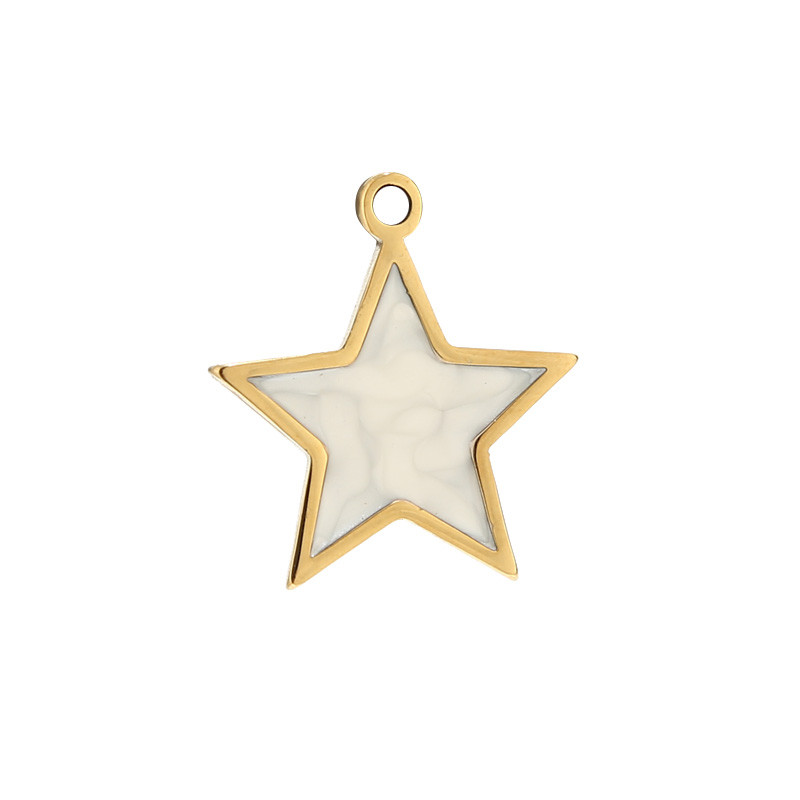 5 komada zlatni emajl od nehrđajućeg čelika bijelo plava ružičasta zvijezda šarm privjesci za djevojčice žene ogrlice pravljenje DIY nalaza