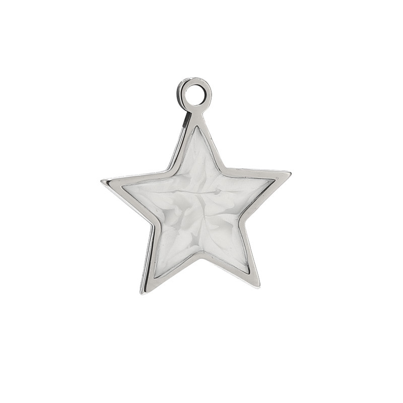 5 komada zlatni emajl od nehrđajućeg čelika bijelo plava ružičasta zvijezda šarm privjesci za djevojčice žene ogrlice pravljenje DIY nalaza