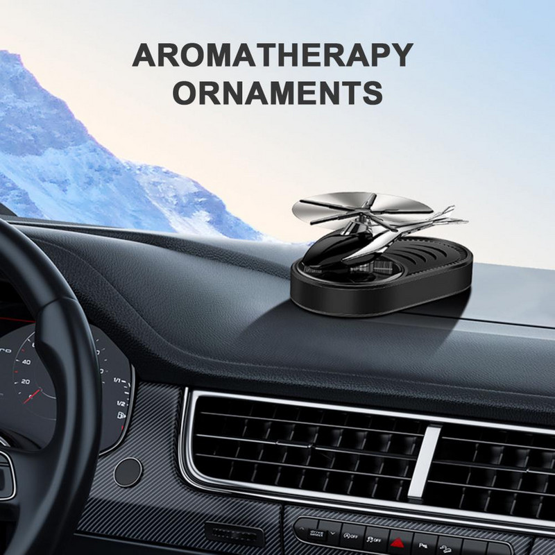 Autós aromaterápia Rotate Repülőgép Design Fényérzékeny napenergia Hosszantartó használat Illatos autódísz Auto Air Parfüm