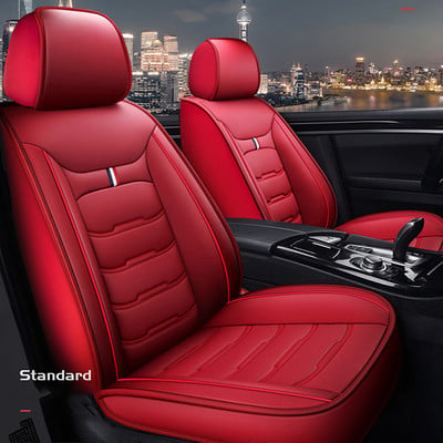 HLFNTF Δερμάτινα καλύμματα καθισμάτων αυτοκινήτου Universal Πλήρες μαξιλάρι καθίσματος αυτοκινήτου 1 τεμ. Συμβατό με αερόσακο Fit Most Car