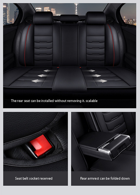 HLFNTF odiniai automobilio sėdynių užvalkalai Universalūs Pilna automobilio sėdynės pagalvė 1 vnt Suderinama su oro pagalve Fit Most Car