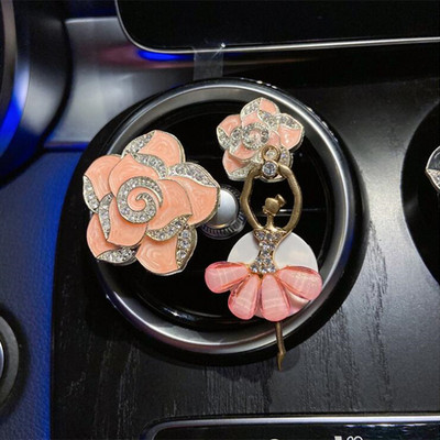 Creative Camellia autós klíma Légkondicionáló klip Dekoratív Aroma Divat Autóbelső Kiegészítők Autós Légfrissítő