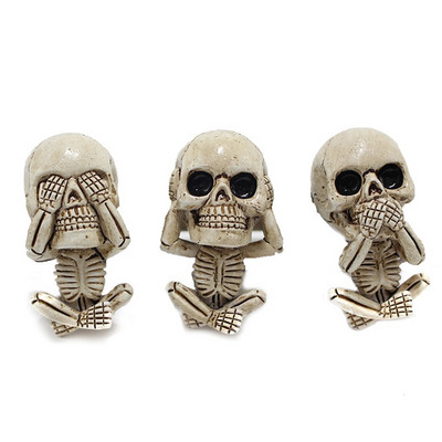 Gonosz Skull Trio szobor 3 db-os készlet légfrissítővel Autós levegőkimeneti dísz Lakberendezési dekoráció Kiegészítők Szobadekoráció