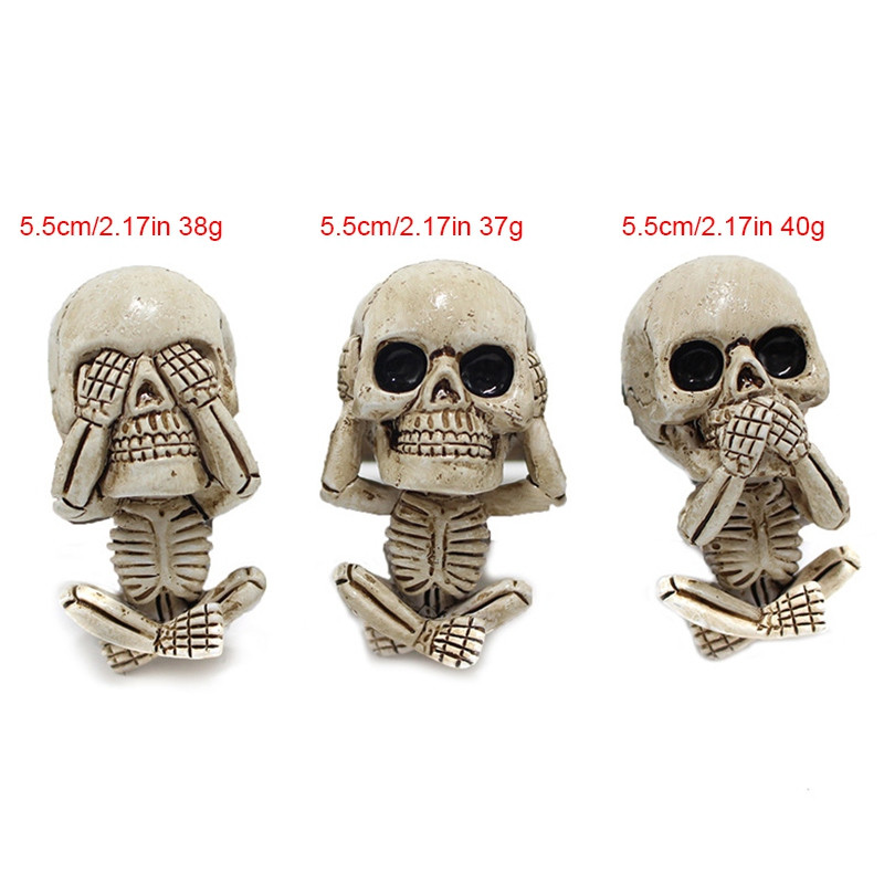 Gonosz Skull Trio szobor 3 db-os készlet légfrissítővel Autós levegőkimeneti dísz Lakberendezési dekoráció Kiegészítők Szobadekoráció