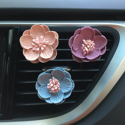Clip de aerisire cu flori drăguț pentru miros de mașină, arome pentru mașină, odorizant pentru mașină, parfum auto, difuzor de arome pentru mașină, accesoriu auto pentru fete