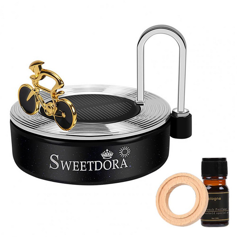 5 ml parfem za automobilski zrak, moderan, čvrst, prijenosni, solarni, automatski rotirajući miris automobila za uredski automobil, parfem za automobilsku aromaterapiju