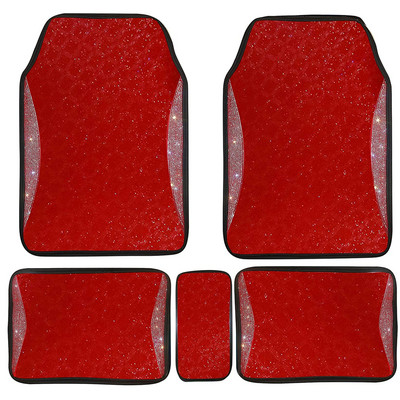 Automatid põrand PUNANE vaip naistele PVC veekindel teemant täiskomplekt sisustustarvikud Bling Universaalne kasutus Lihtne puhastada