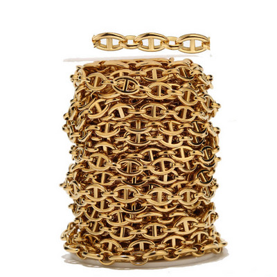 1M Gold 8mm Heavy Chic Αλυσίδα από ανοξείδωτο ατσάλι Letter Theta Connector Chain for DIY ανδρικό γυναικείο κολιέ Κατασκευή Puck Rock Crafts