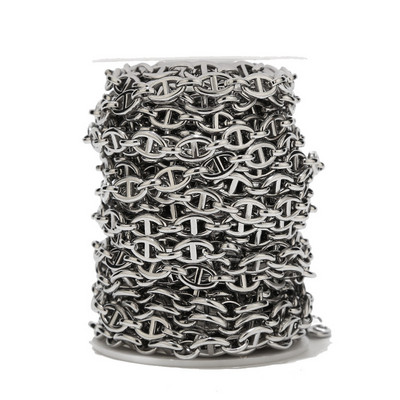 1M zlatni 8 mm Heavy Chic lanac Lanac od nehrđajućeg čelika Slovo Theta konektor za DIY Muškarci Žene Ogrlica Izrada Puck Rock Crafts