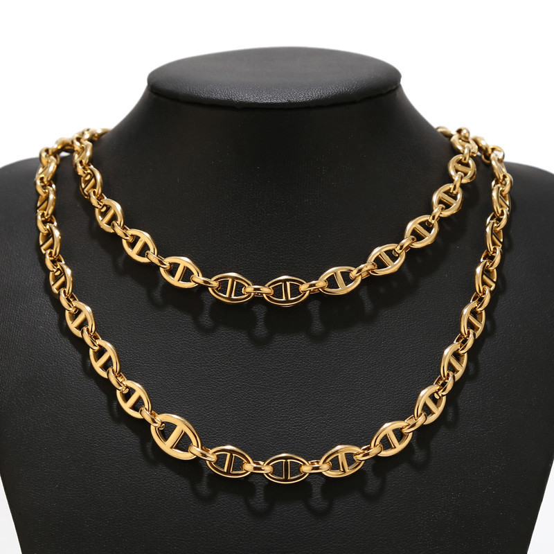 1M zlatni 8 mm Heavy Chic lanac Lanac od nehrđajućeg čelika Slovo Theta konektor za DIY Muškarci Žene Ogrlica Izrada Puck Rock Crafts