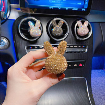 Korea Cute Diamond Little Rabbit Car Aroma Vent Катарама Аксесоари Creative Cartoon Car Parfume Освежител за въздух Декорация