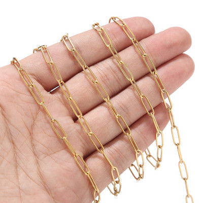 1 metar širine 4 mm od nehrđajućeg čelika Zlatni krug D Rolo lančić za izradu ženskih ogrlica i narukvica