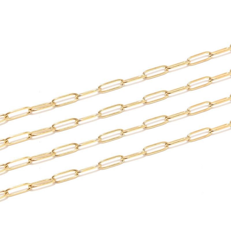 1 metar širine 4 mm od nehrđajućeg čelika Zlatni krug D Rolo lančić za izradu ženskih ogrlica i narukvica