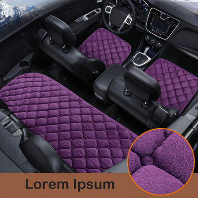 3PCS/Set Universal Furry Flannel Car Seat Cushion Without Backrest Seat Cushion Skid-proof And Warm Short Fluffy Chair Cushion