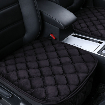 3 vnt./komplektas Universali pūkuota flanelinė automobilio sėdynės pagalvė be atlošo Sėdynės pagalvėlė Neslystanti ir šilta trumpa pūkuota kėdės pagalvė