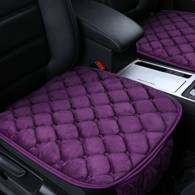 3 vnt./komplektas Universali pūkuota flanelinė automobilio sėdynės pagalvė be atlošo Sėdynės pagalvėlė Neslystanti ir šilta trumpa pūkuota kėdės pagalvė