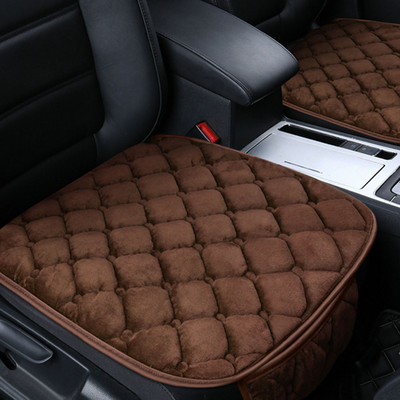 3 vnt./komplektas Universali pūkuota flanelinė automobilio sėdynės pagalvė be atlošo Sėdynės pagalvėlė Neslystanti ir šilta trumpa pūkuota kėdės pagalvė