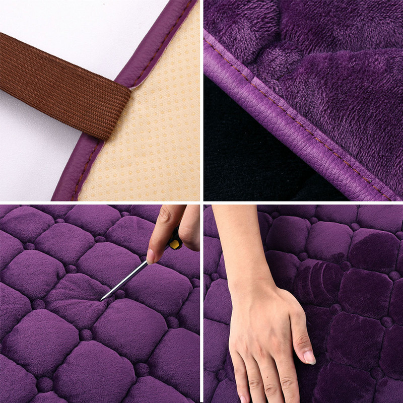 3 vnt./komplektas Universali pūkuota flanelinė automobilio sėdynės pagalvė be atlošo Sėdynės pagalvėlė Neslystanti ir šilta trumpa pūkuota kėdės pagalvė