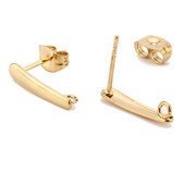 10 komada naušnice od nehrđajućeg čelika 316L, dugi pravokutni jastučić s bazom za prsten za izradu nakita "uradi sam" nalaz