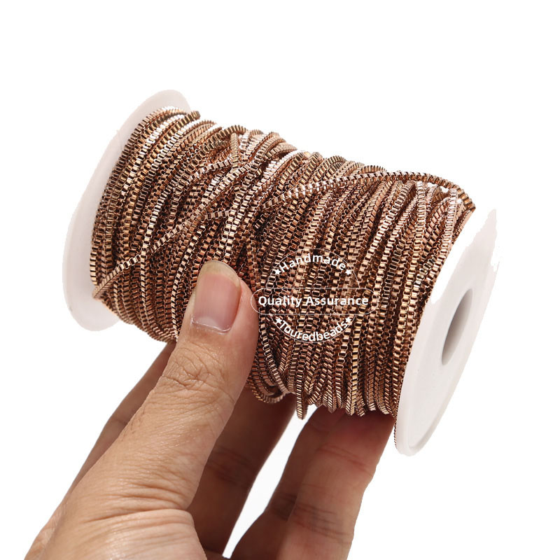 2 metra 2 mm širine od nehrđajućeg čelika zlato ružičasto zlato četvrtasta kutija lančić za žene Izrada ogrlica DIY ručno rađeni nakit