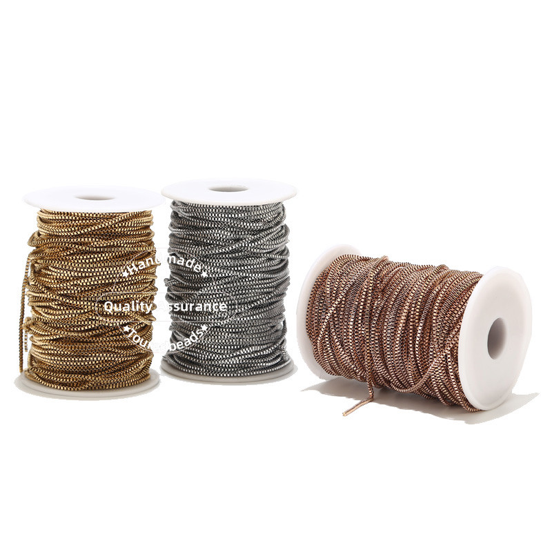 2 metra 2 mm širine od nehrđajućeg čelika zlato ružičasto zlato četvrtasta kutija lančić za žene Izrada ogrlica DIY ručno rađeni nakit