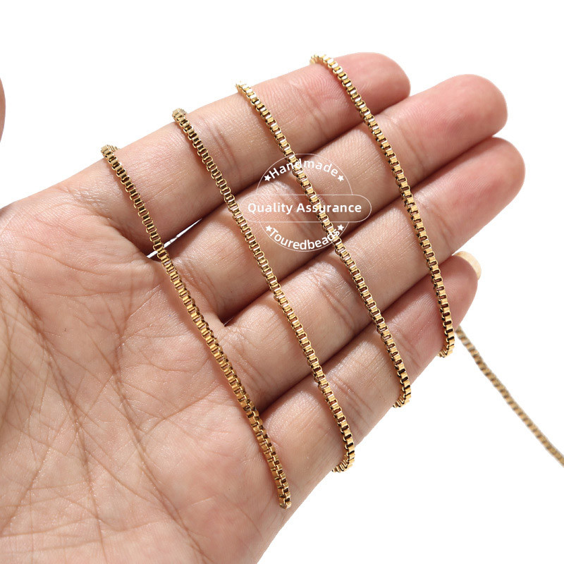 2 metra 2 mm širine od nehrđajućeg čelika zlato ružičasto zlato četvrtasta kutija lančić za žene Izrada ogrlica DIY ručno rađeni nakit