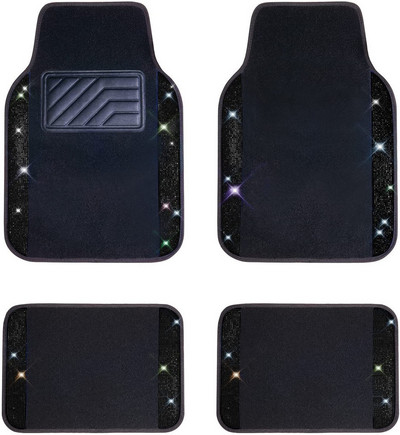 Deimantiniai automobilių grindų kilimėliai rožiniai moterims Blizgučiai Bling Kalnų krištolai Automobilių kilimų rinkinys Universalus automatinis pėdų kilimėlis mergaičių priedai