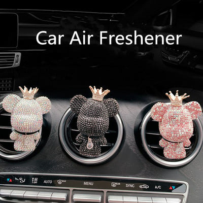 New Charm Bear Освежител за въздух Орнаменти Creative Crystal Diamond Decoration Air Outlet Car Aromatherapy Accessories