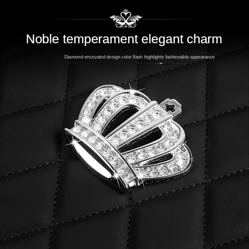 Kompletna podnica za automobil Crown kožna dijamantna auto prostirka za noge Univerzalni dodaci za interijer za žene Vodootporni tepisi za automobile