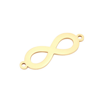 5db Infinity Connector Charms rozsdamentes acél arany 8 medál varrat karkötő ékszerkészítés