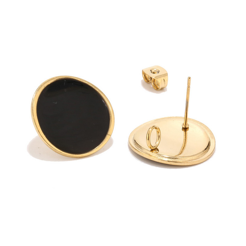 6 komada zlatnih okruglih klinova od nehrđajućeg čelika od 18 mm Konektor za naušnice za naušnice za diy izradu naušnica s otvorenim prstenom