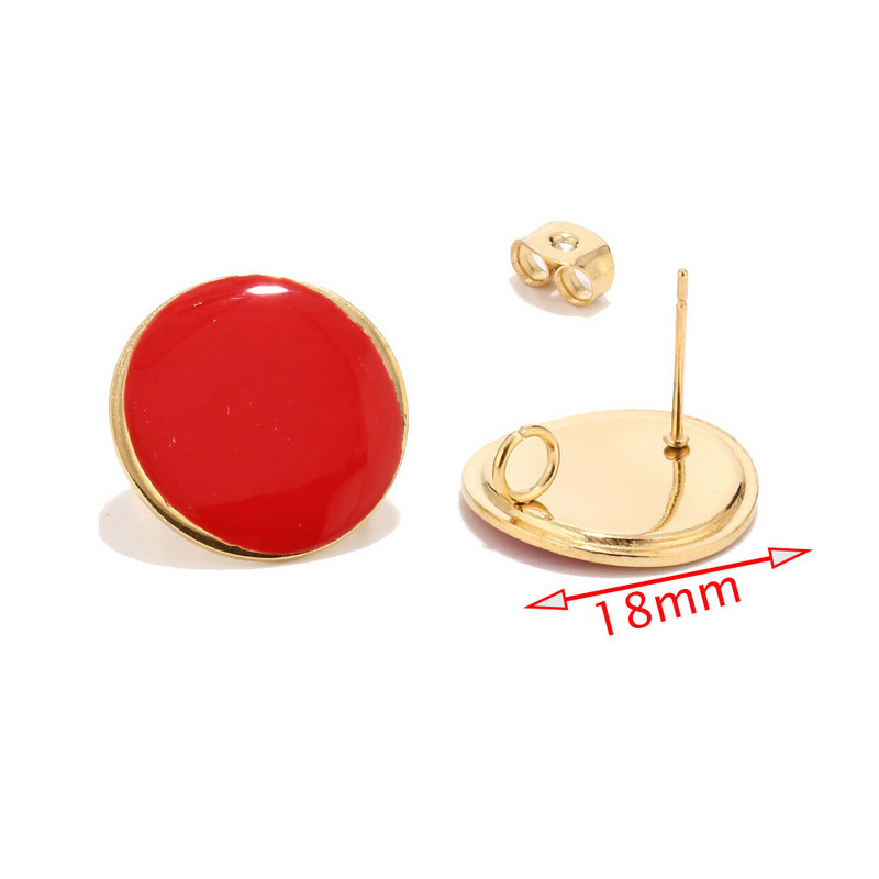 6 komada zlatnih okruglih klinova od nehrđajućeg čelika od 18 mm Konektor za naušnice za naušnice za diy izradu naušnica s otvorenim prstenom