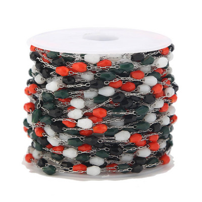 1 metar od nehrđajućeg čelika u šarenim duginim bojama, lančići s perlama od nehrđajućeg čelika, pozlaćena karika, ogrlica