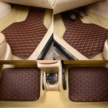 4Pcs PU кожена подложка за автомобил Водоустойчиви подложки за крака Протектор против плъзгане Предни и задни постелки Комплект за Suv F19A
