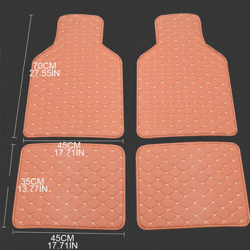 4Pcs PU кожена подложка за автомобил Водоустойчиви подложки за крака Протектор против плъзгане Предни и задни постелки Комплект за Suv F19A