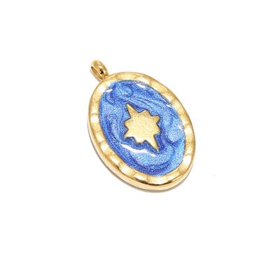 5 kom/lot Emajlirani privjesci za medalje s plavom zvijezdom od nehrđajućeg čelika za DIY žene Ogrlice Izrada nakita Privjesci 4 BOJE 12x19 mm