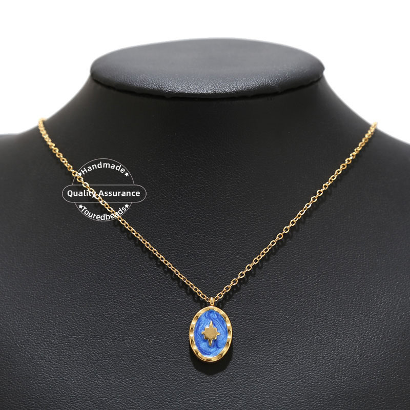 5 kom/lot Emajlirani privjesci za medalje s plavom zvijezdom od nehrđajućeg čelika za DIY žene Ogrlice Izrada nakita Privjesci 4 BOJE 12x19 mm