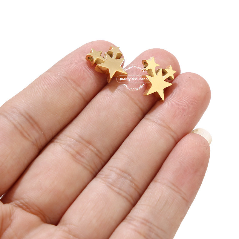 5 komada zlatnih privjesaka sa šarmom od nehrđajućeg čelika, mjesečeve zvijezde za DIY ženske ogrlice, pribor za izradu nakita
