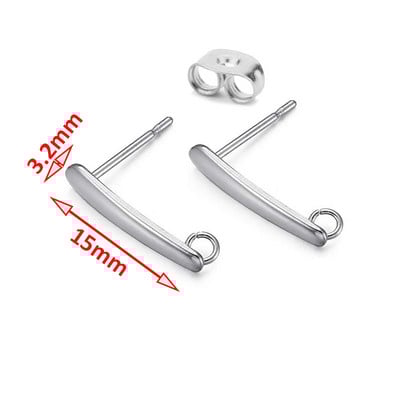 20 kom/lot nehrđajuće pravokutne naušnice s naušnicama s petljom, ručno izrađenim komponentama baze za uho