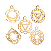 10 komada nehrđajućeg čelika izdubljeni trokut cvijet zvijezda šarm privjesci 15 mm zlatni DIY obrtnički šarm nalazi za izradu nakita