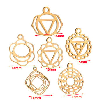 10 τμχ Ανοξείδωτο ατσάλι Hollow out Triangle Flower Star Charm μενταγιόν 15mm Χρυσό DIY Craft Charms Ευρήματα για την κατασκευή κοσμημάτων