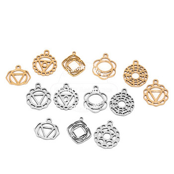 10 τμχ Ανοξείδωτο ατσάλι Hollow out Triangle Flower Star Charm μενταγιόν 15mm Χρυσό DIY Craft Charms Ευρήματα για την κατασκευή κοσμημάτων